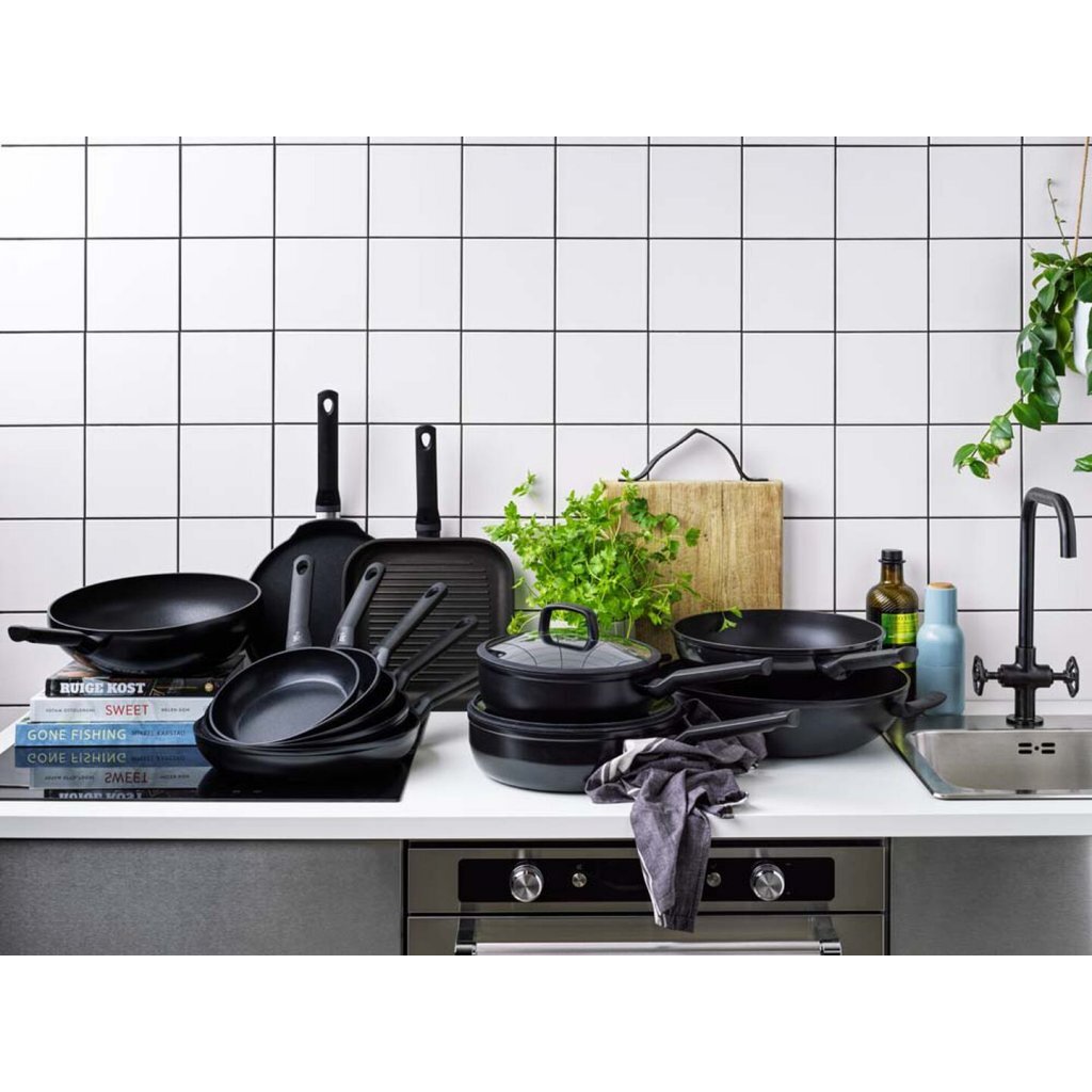 Bk easy induction koekenpan 20cm - pfas-vrije antikleeflaag - koekenpan inductie - keramische pan - ovenbestendig tot 160°c - koudgrepen - zwart
