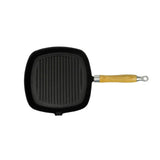 Vidaxl grillpan met houten handvat gietijzer 20x20 cm