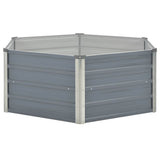 Vidaxl plantenbak verhoogd 129x129x46 cm gegalvaniseerd staal grijs
