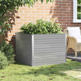 Vidaxl plantenbak verhoogd 100x100x77 cm gegalvaniseerd staal grijs