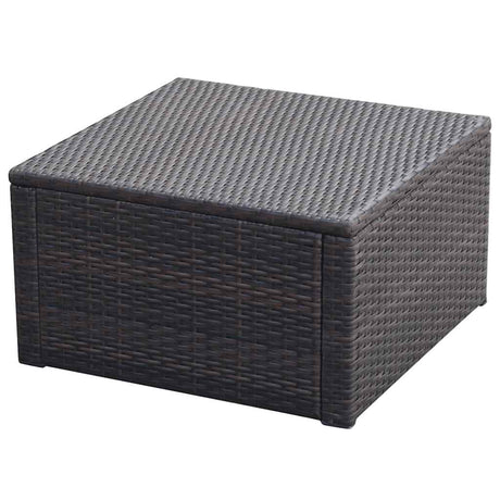 Vidaxl voetenbank poef bruin 53x53x30 cm poly rattan