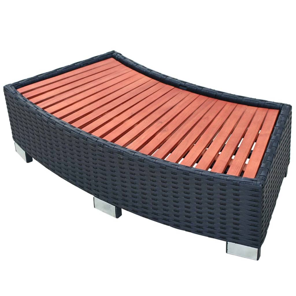 VidaXL Spatrap 92x45x25 cm poly rattan zwart