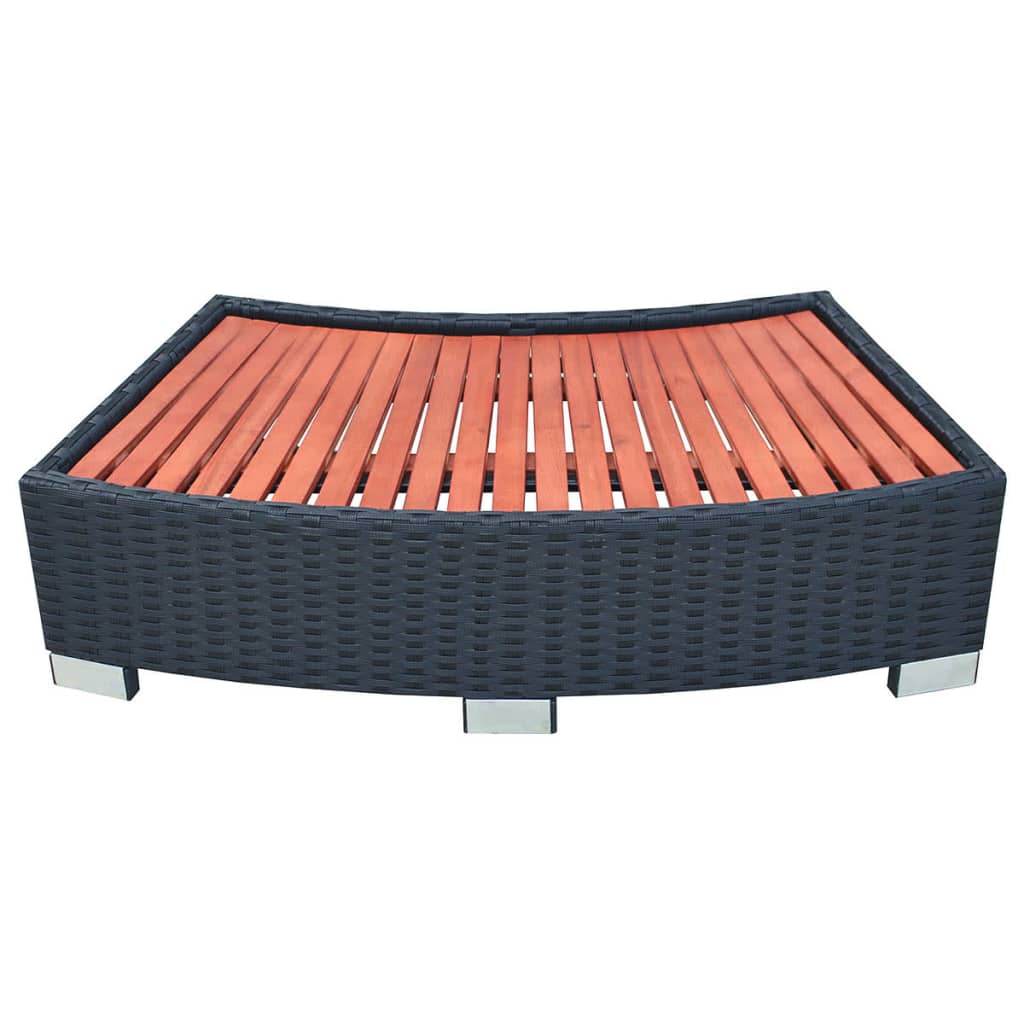 VidaXL Spatrap 92x45x25 cm poly rattan zwart