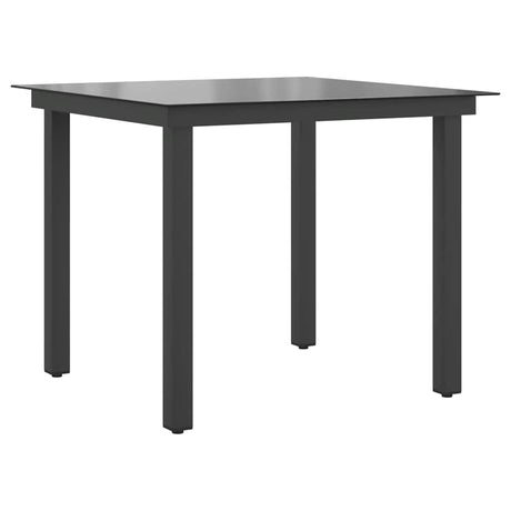 Vidaxl tuintafel 80x80x74 cm aluminium en glas zwart