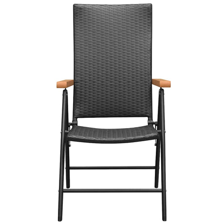 Vidaxl tuinstoelen stapelbaar 2 st poly rattan zwart