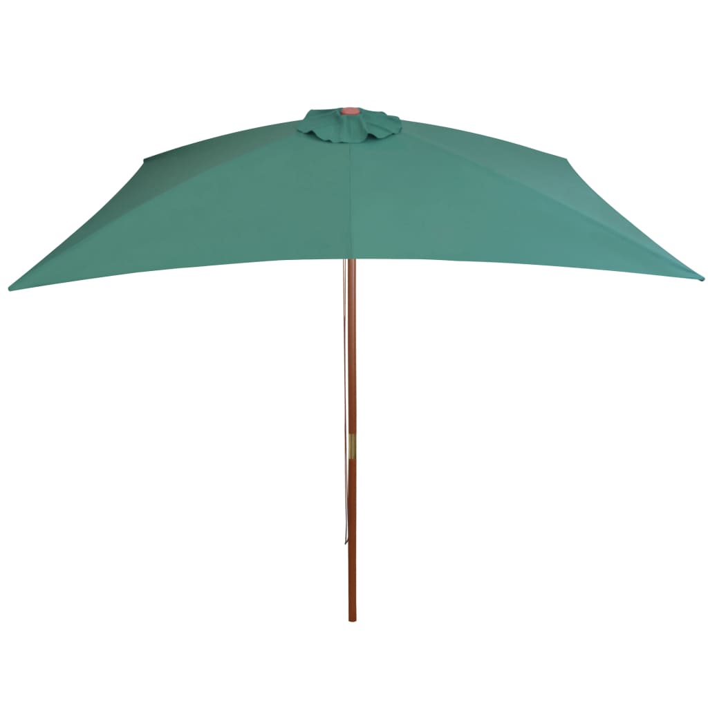 Vidaxl parasol met houten paal 200x300 cm groen