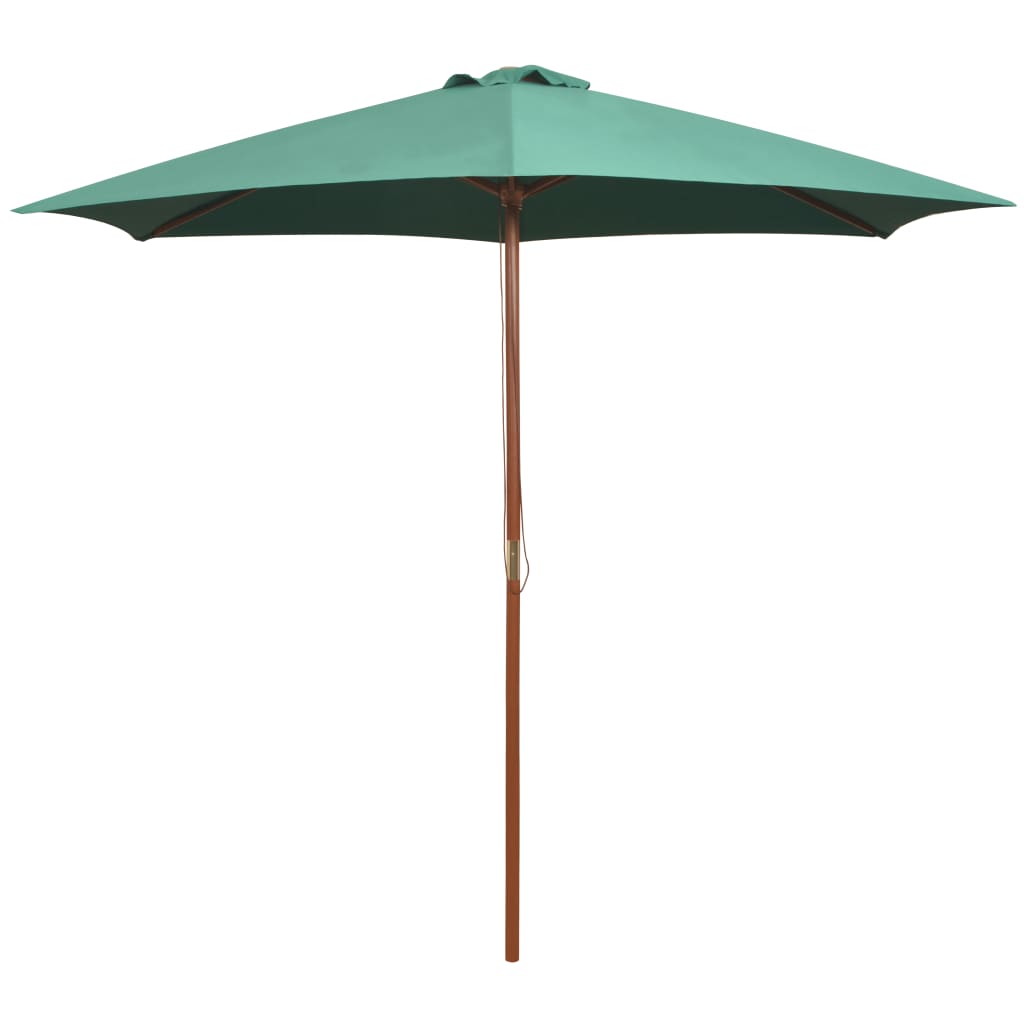 Vidaxl parasol 270x270 cm houten paal groen