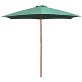 Vidaxl parasol 270x270 cm houten paal groen