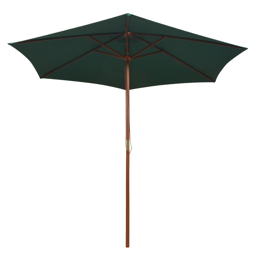 Vidaxl parasol 270x270 cm houten paal groen