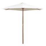 Vidaxl parasol 270x270 cm houten paal crèmewit