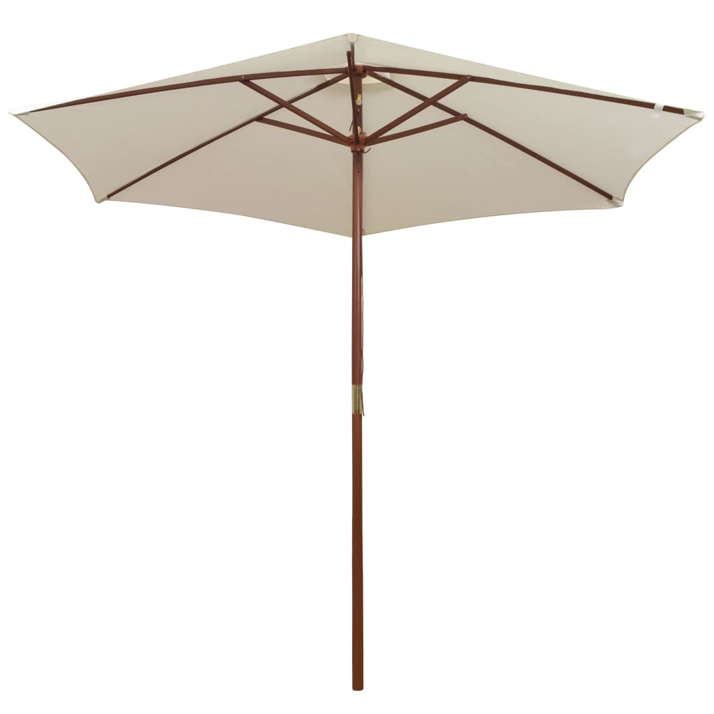 Vidaxl parasol 270x270 cm houten paal crèmewit