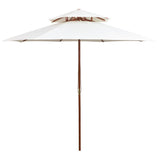 VidaXL Dubbeldekker parasol 270x270 cm houten paal crèmewit