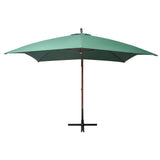 VidaXL Zweefparasol met houten paal 300x300 cm groen