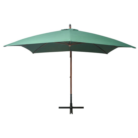 VidaXL Zweefparasol met houten paal 300x300 cm groen