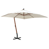 VidaXL Zweefparasol met houten paal 300x300 cm wit