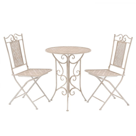 Vidaxl 3-delige bistroset staal wit