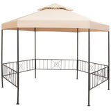 Vidaxl tuinprieel 323x265 cm hexagonaal beige