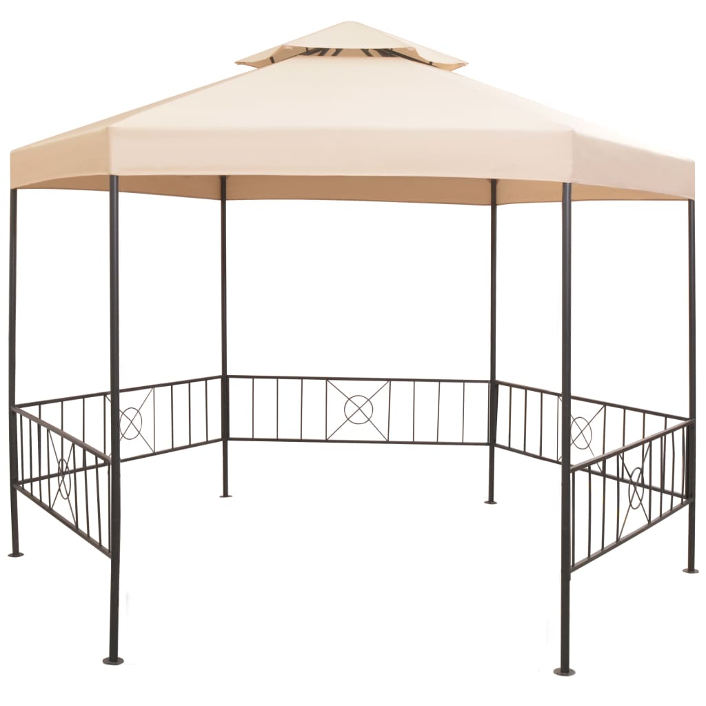 Vidaxl tuinprieel 323x265 cm hexagonaal beige