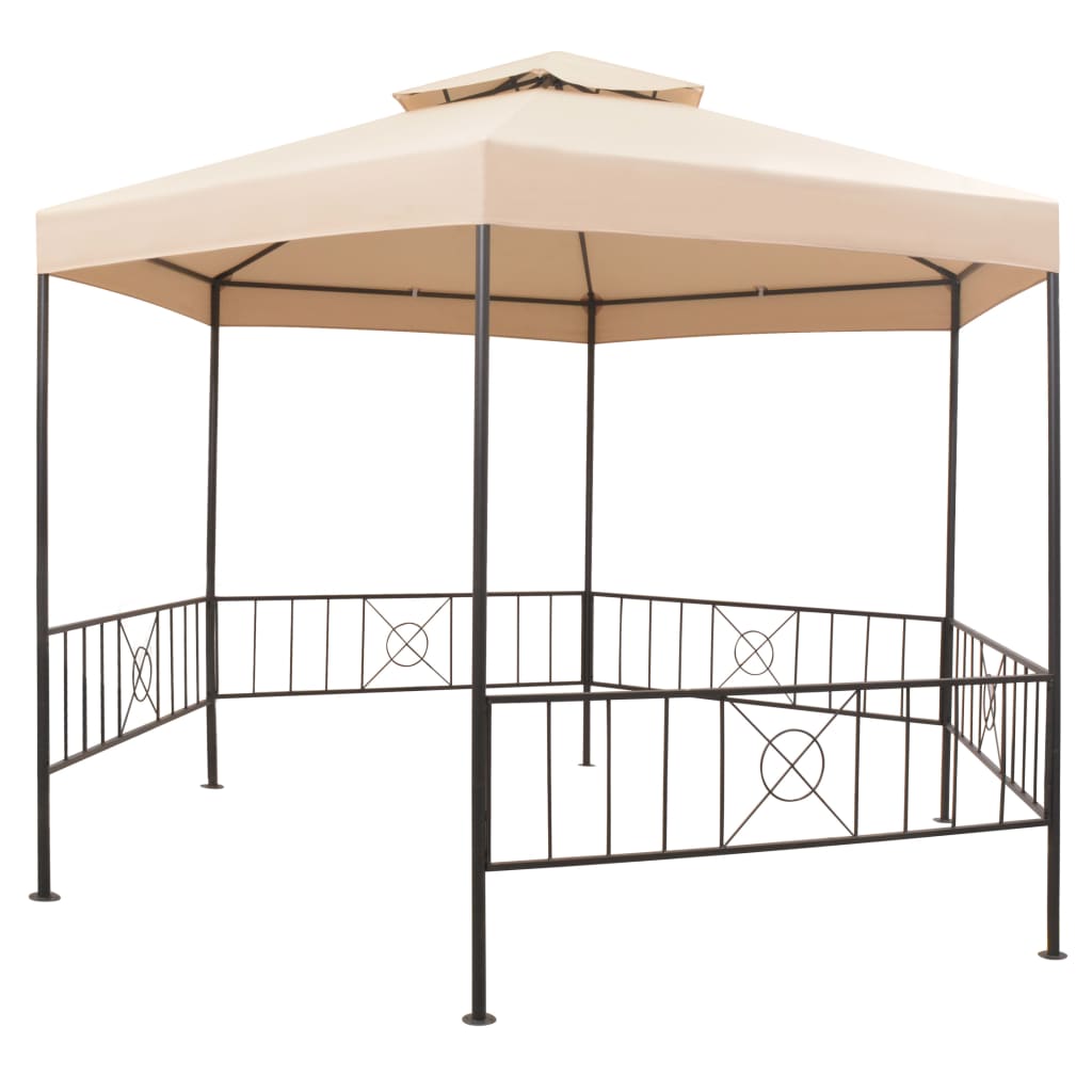 Vidaxl tuinprieel 323x265 cm hexagonaal beige