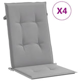 Vidaxl tuinstoelkussens 4 st hoge rug 120x50x3 cm stof grijs