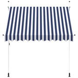 Vidaxl luifel handmatig uittrekbaar 250 cm blauw en witte strepen