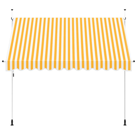 Vidaxl luifel handmatig uittrekbaar 300 cm oranje en witte strepen