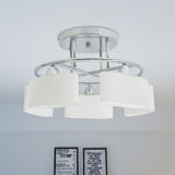 Vidaxl plafondlamp met ellipsvormige glazen kappen 5xe14 200w