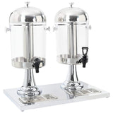 Vidaxl dubbele sapdispenser roestvrij staal 2x8 l