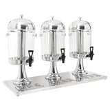 Vidaxl drievoudige sapdispenser roestvrij staal 3x8 l