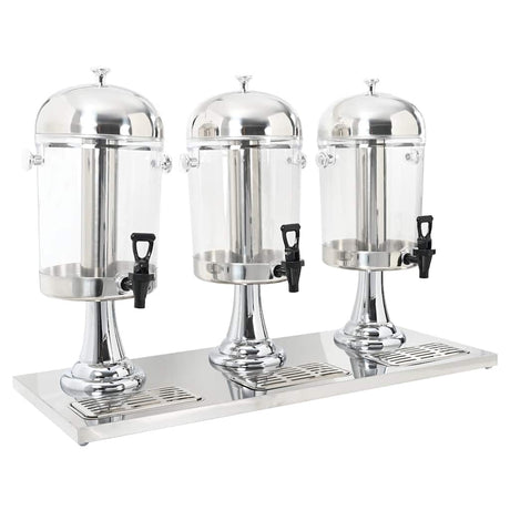 Vidaxl drievoudige sapdispenser roestvrij staal 3x8 l