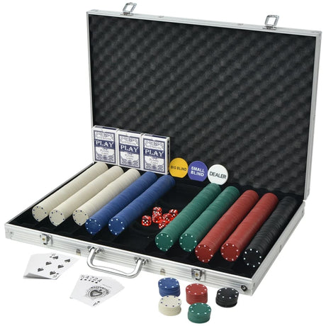 VidaXL Pokerset met 1000 chips aluminium