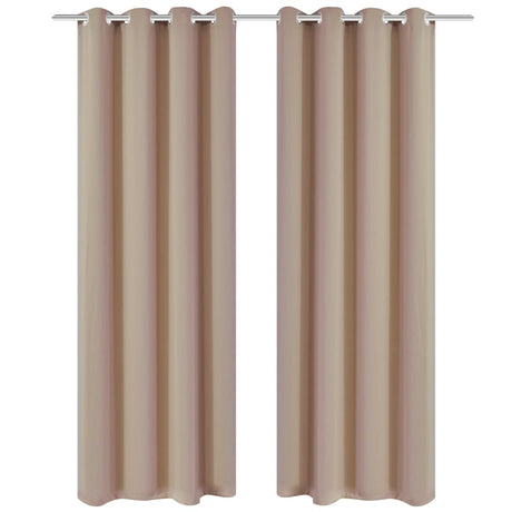 Vidaxl gordijnen met metalen ringen verduisterend 135x175 crème 2 st