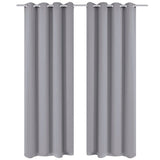 Vidaxl gordijnen met metalen ringen verduisterend 135x175 grijs 2 st