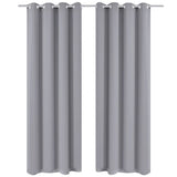Vidaxl gordijn met metalen ringen verduisterend 270x245 grijs