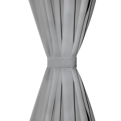 Vidaxl micro-satijnen gordijnen met lussen 140x175 cm grijs 2 st