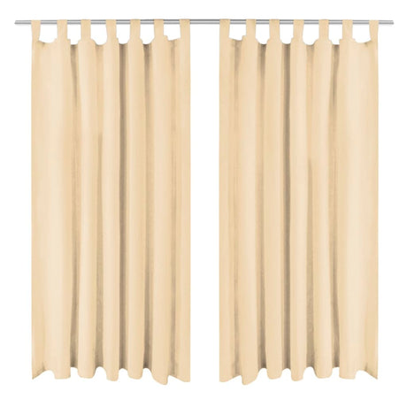 Vidaxl micro-satijnen gordijnen met lussen 140x175 cm beige 2 st