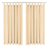 Vidaxl micro-satijnen gordijnen met lussen 140x175 cm beige 2 st