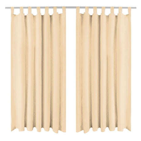 Vidaxl micro-satijnen gordijnen met lussen 140x175 cm beige 2 st