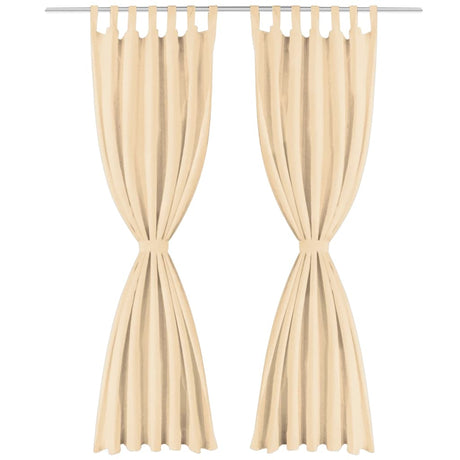 Vidaxl micro-satijnen gordijnen met lussen 140x175 cm beige 2 st