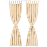 Vidaxl micro-satijnen gordijnen met lussen 140x245 cm beige 2 st