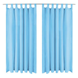 Vidaxl micro-satijnen gordijnen met lussen 140x175 cm turquoise 2 st