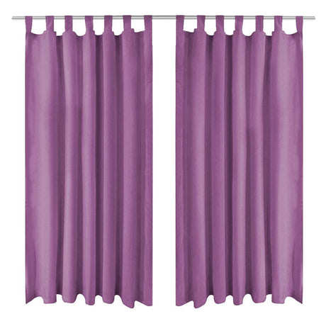 Vidaxl micro-satijnen gordijnen met lussen 140x175 cm lila 2 st