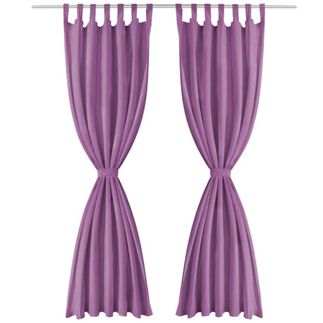 Vidaxl micro-satijnen gordijnen met lussen 140x175 cm lila 2 st