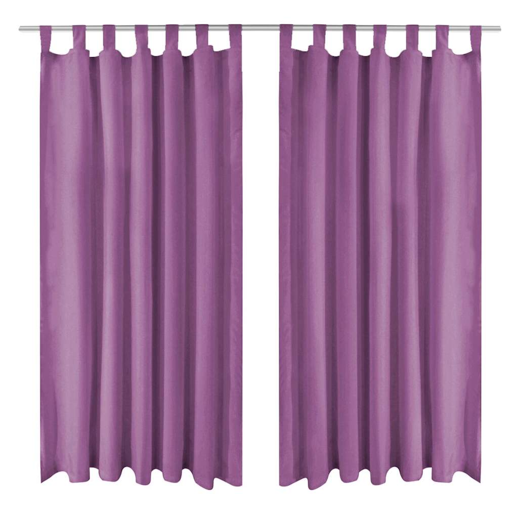 Vidaxl micro-satijnen gordijnen met lussen 140x245 cm lila 2 st