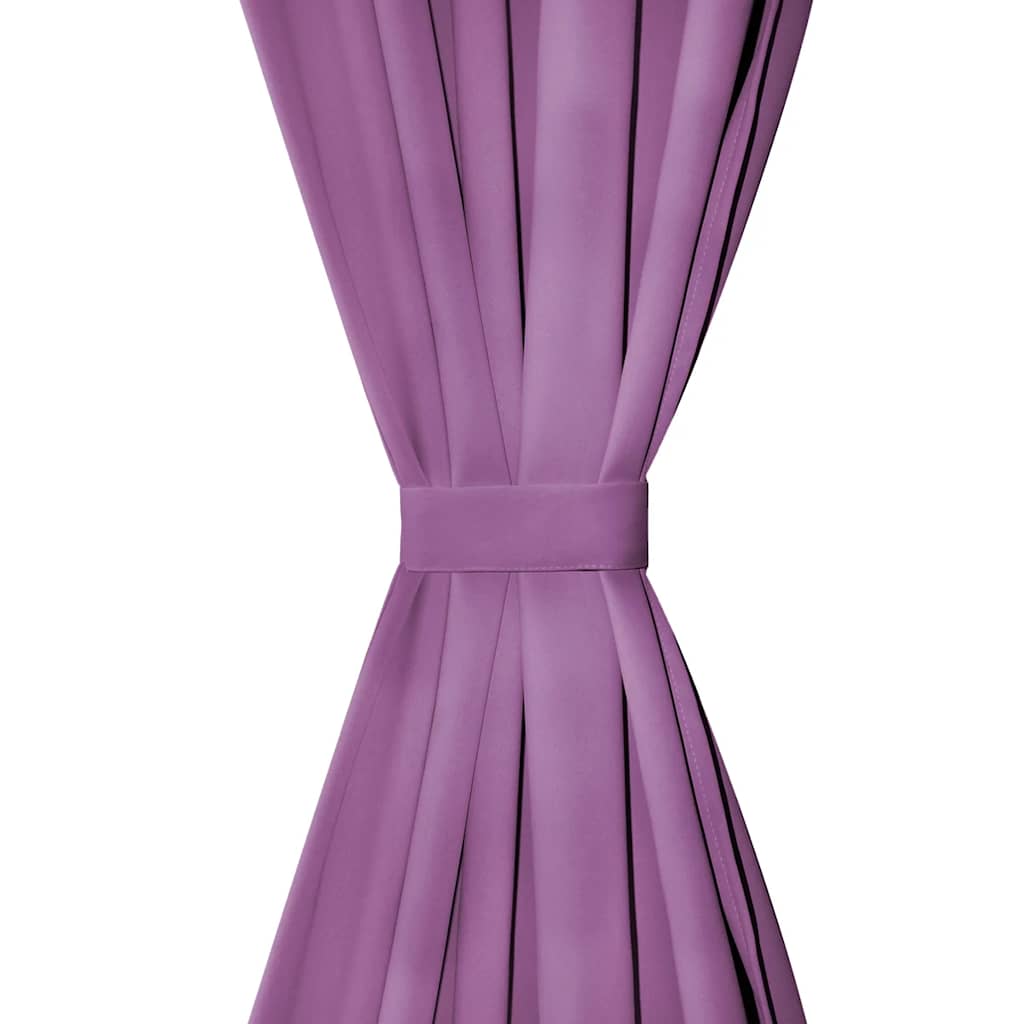 Vidaxl micro-satijnen gordijnen met lussen 140x245 cm lila 2 st