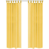 Vidaxl gordijnen voile 140x175 cm geel 2 st