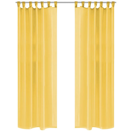 Vidaxl gordijnen voile 140x175 cm geel 2 st