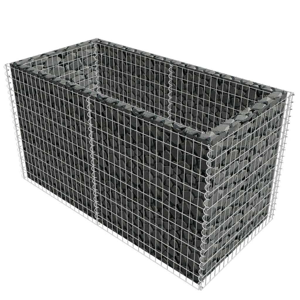 Vidaxl gabion plantenbak verhoogd 180x90x100 cm staal zilverkleurig