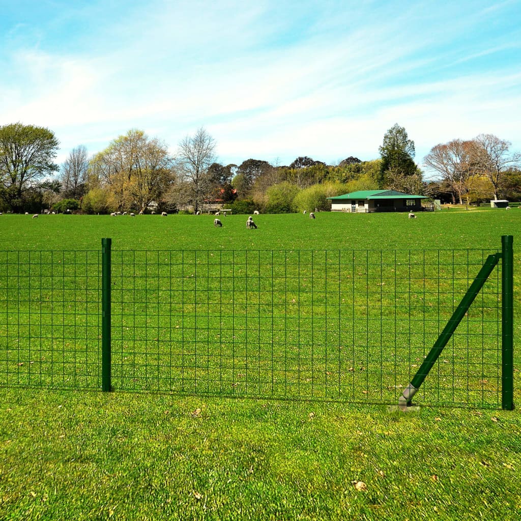 Vidaxl euro hek 10x0,8 m staal groen