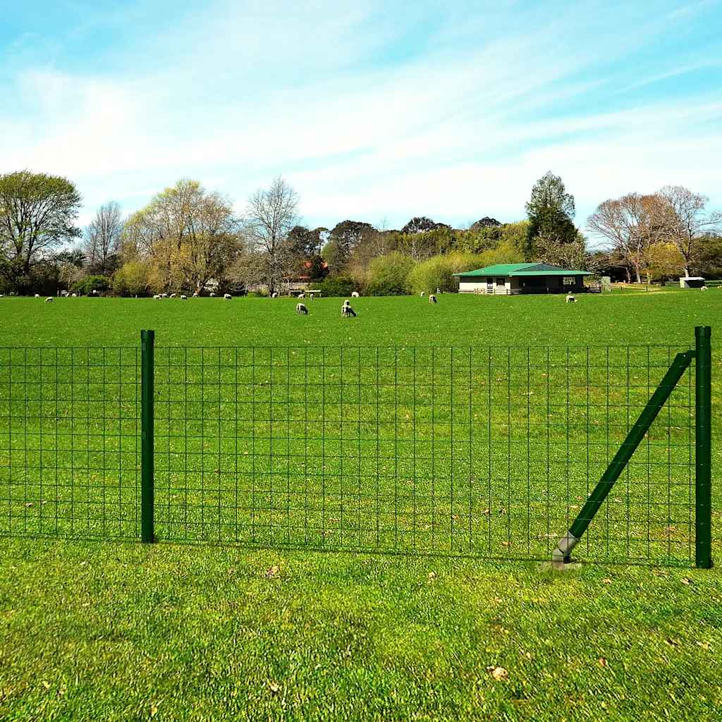 Vidaxl euro hek 10x0,8 m staal groen